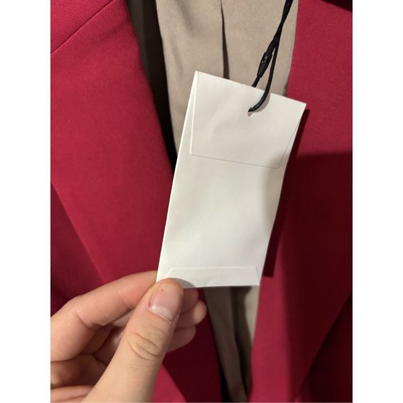 Brand New Theory Women's Size 2 Red Classic Cut Single Button Blazer Jacket Coat - Picture 5 of 7